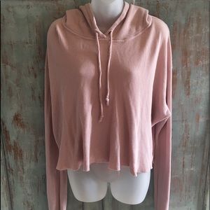 Used light pink pull over with hoodie size small